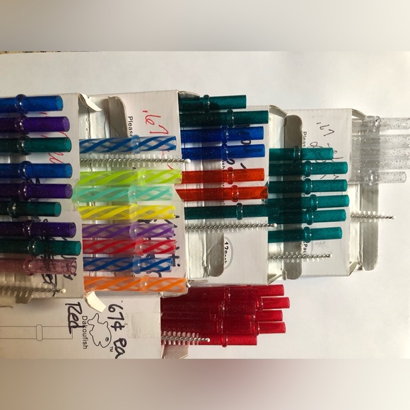 Lot of 7 NEW boxes of 11” Dakoufish Reusable Tumbler Straws w/Cleaner Brush - Picture 13 of 13